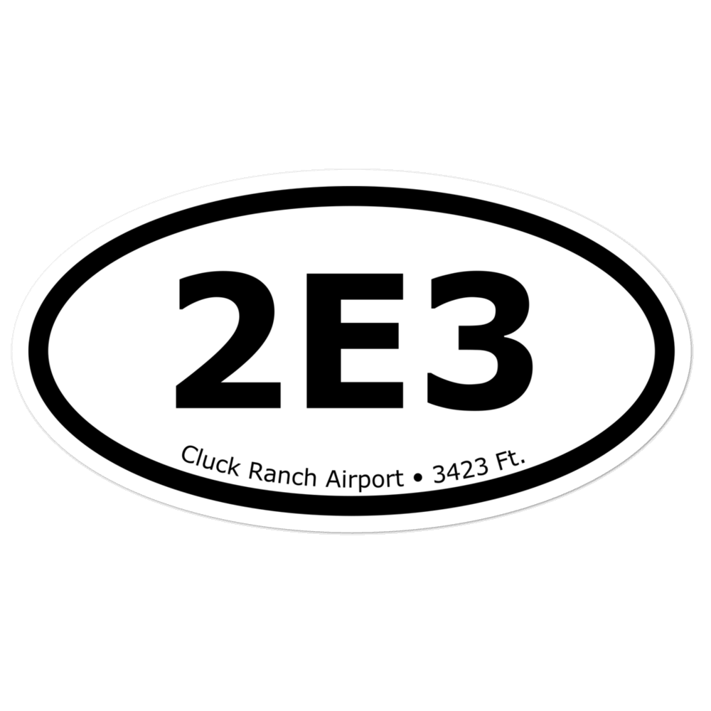 Cluck Ranch Airport (K2E3) Oval Sticker 