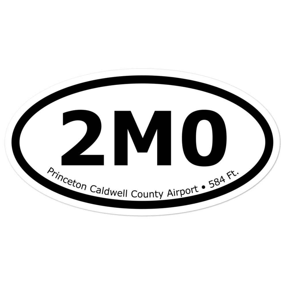 Princeton Caldwell County Airport (K2M0) Oval Sticker 