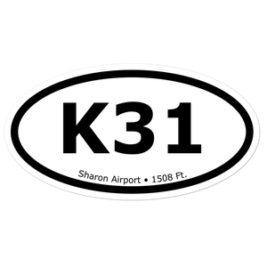 Sharon Airport (K31) Oval Sticker