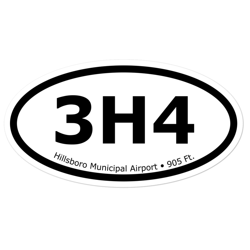 Hillsboro Municipal Airport (K3H4) Oval Sticker 