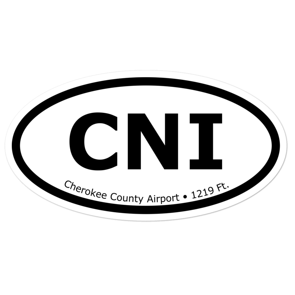 Cherokee County Airport (K47A) Oval Sticker 