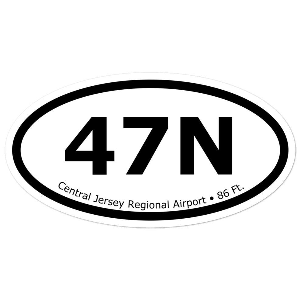 Central Jersey Regional Airport (K47N) Oval Sticker 