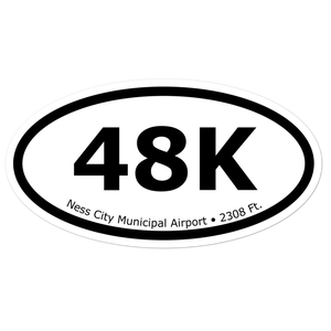 Ness City Municipal Airport (K48K) Oval Sticker