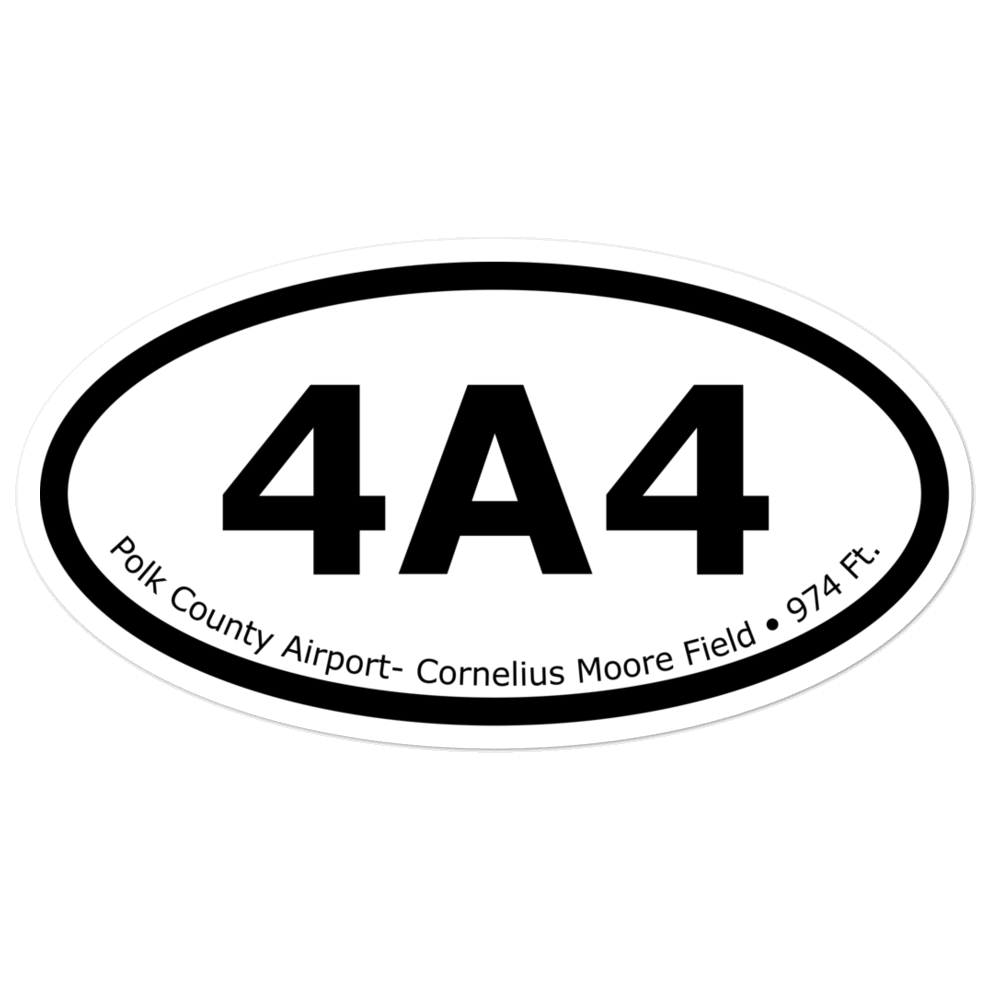 Polk County Airport- Cornelius Moore Field (K4A4) Oval Sticker 