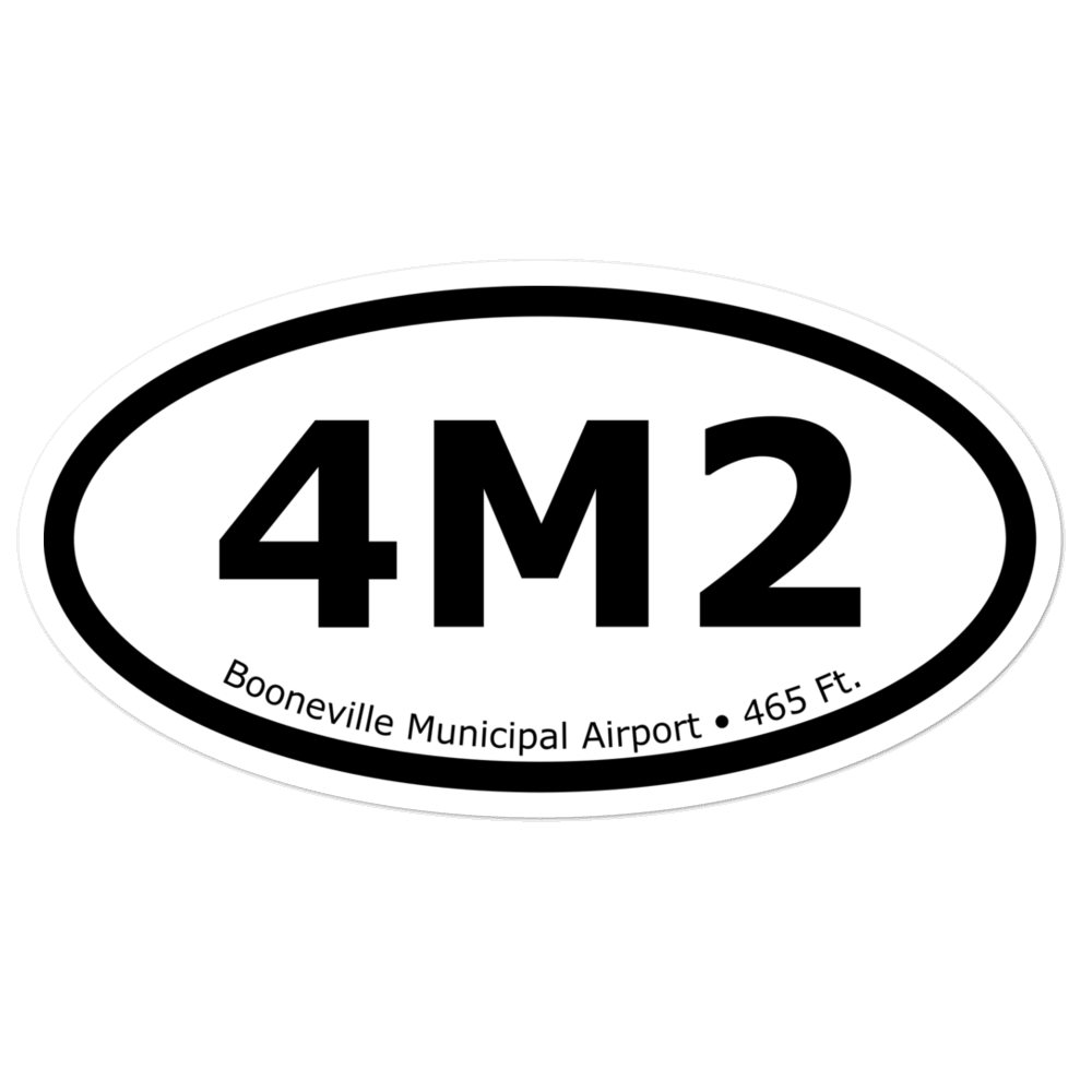 Booneville Municipal Airport (K4M2) Oval Sticker 