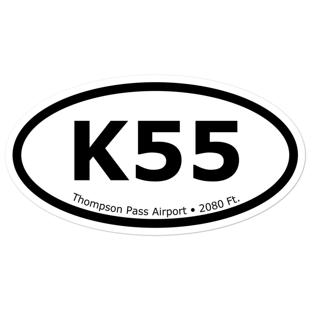 Thompson Pass Airport (K55) Oval Sticker 