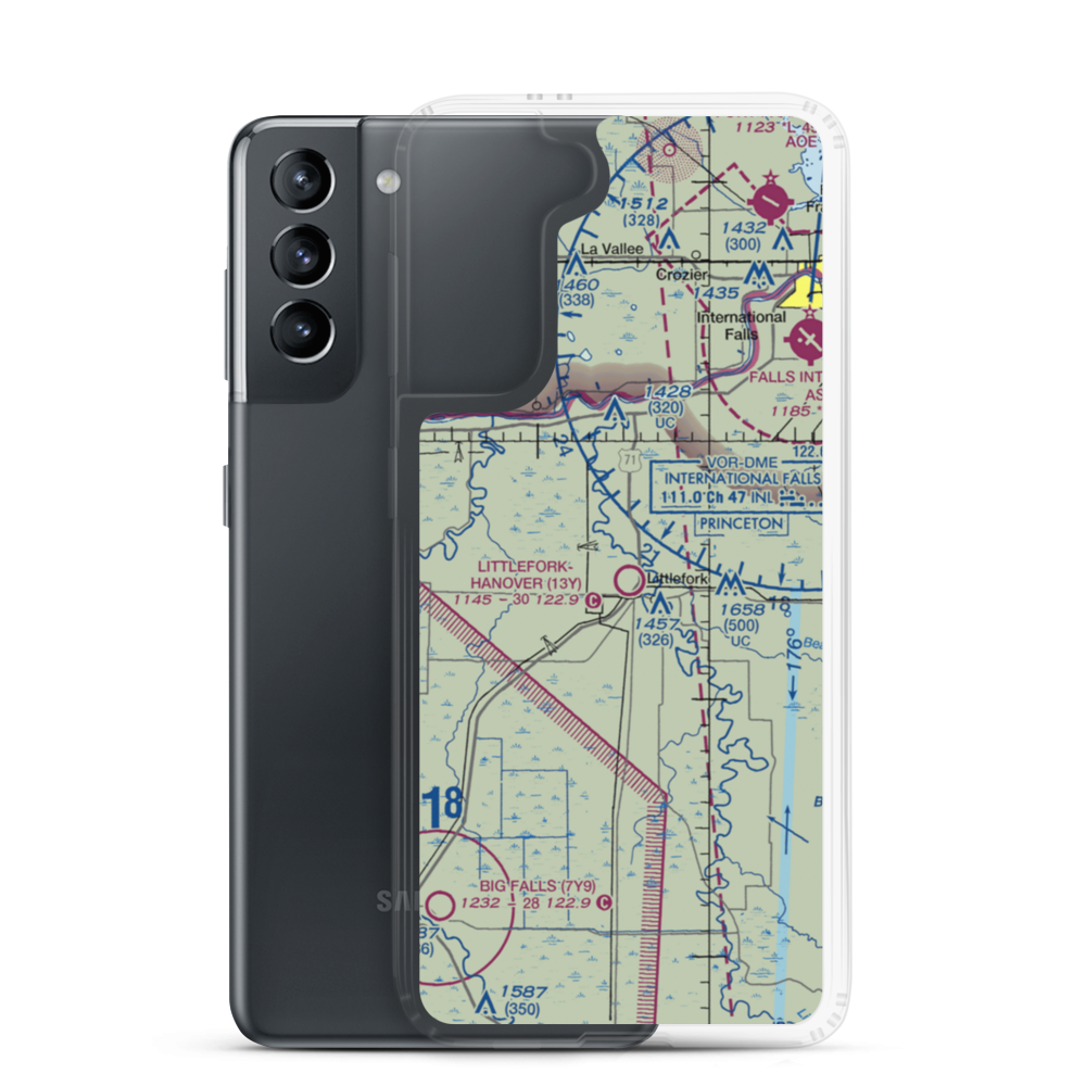 Littlefork Muni/Hanover Airport (13Y) VFR Sectional Samsung Case Samsung Galaxy S21 model shown