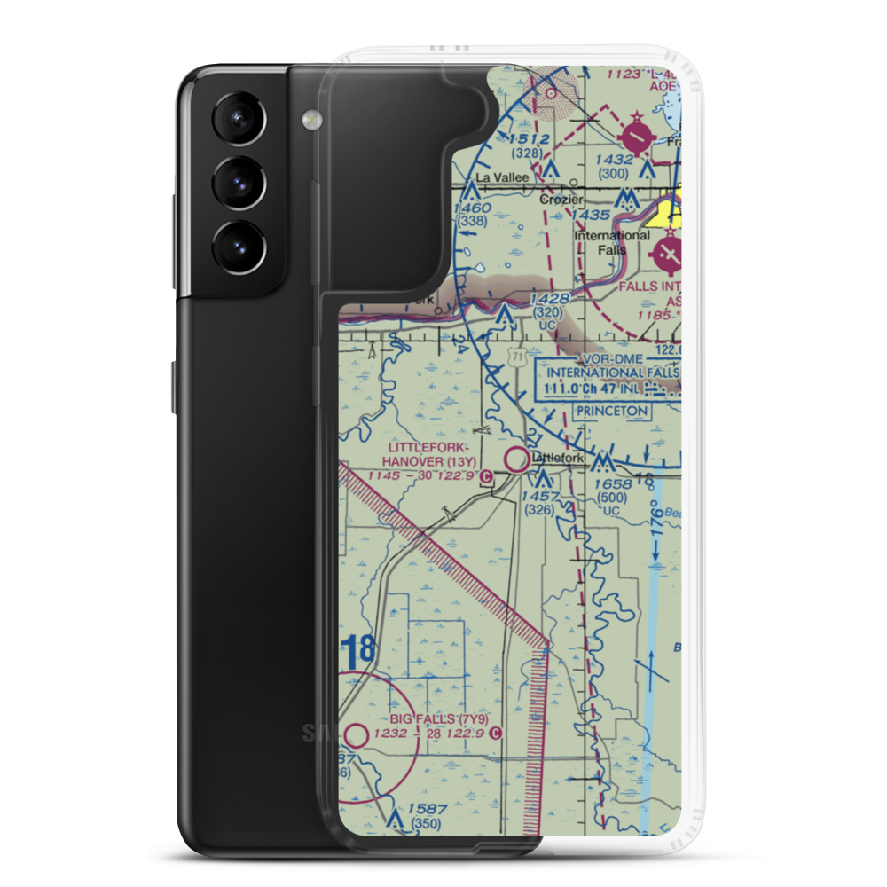 Littlefork Muni/Hanover Airport (13Y) VFR Sectional Samsung Case Samsung Galaxy S21 Plus model shown