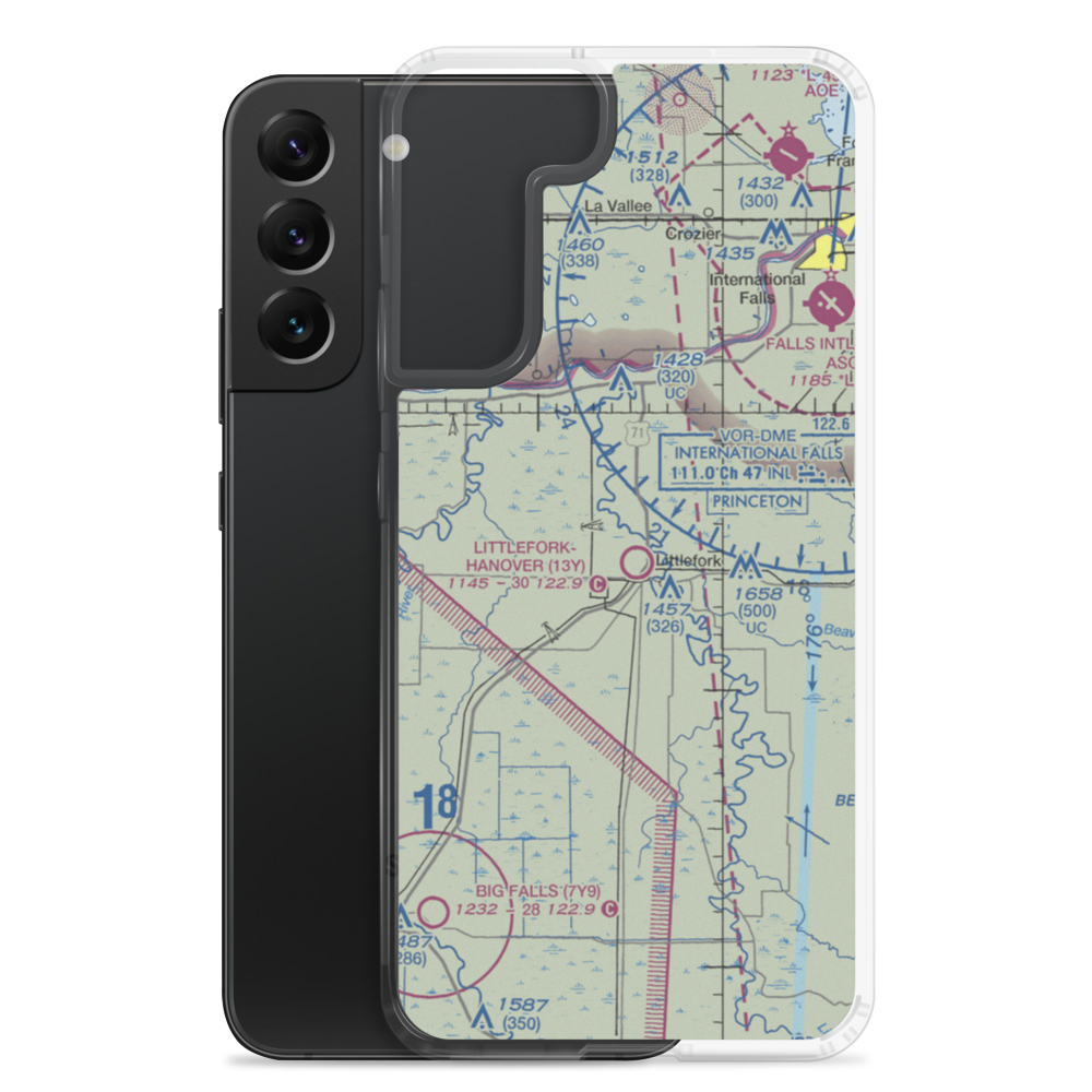 Littlefork Muni/Hanover Airport (13Y) VFR Sectional Samsung Case Samsung Galaxy S22 Plus model shown