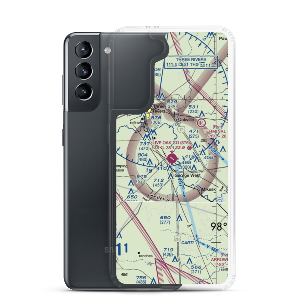 Live Oak County Airport (8T6) VFR Sectional Samsung Case Samsung Galaxy S21 model shown