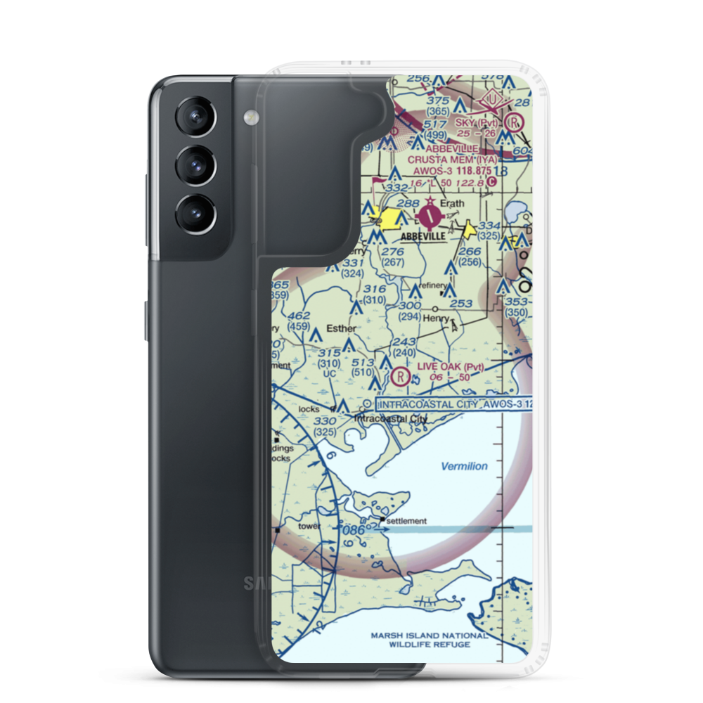 Live Oak Landing Strip (LA60) VFR Sectional Samsung Case Samsung Galaxy S21 model shown
