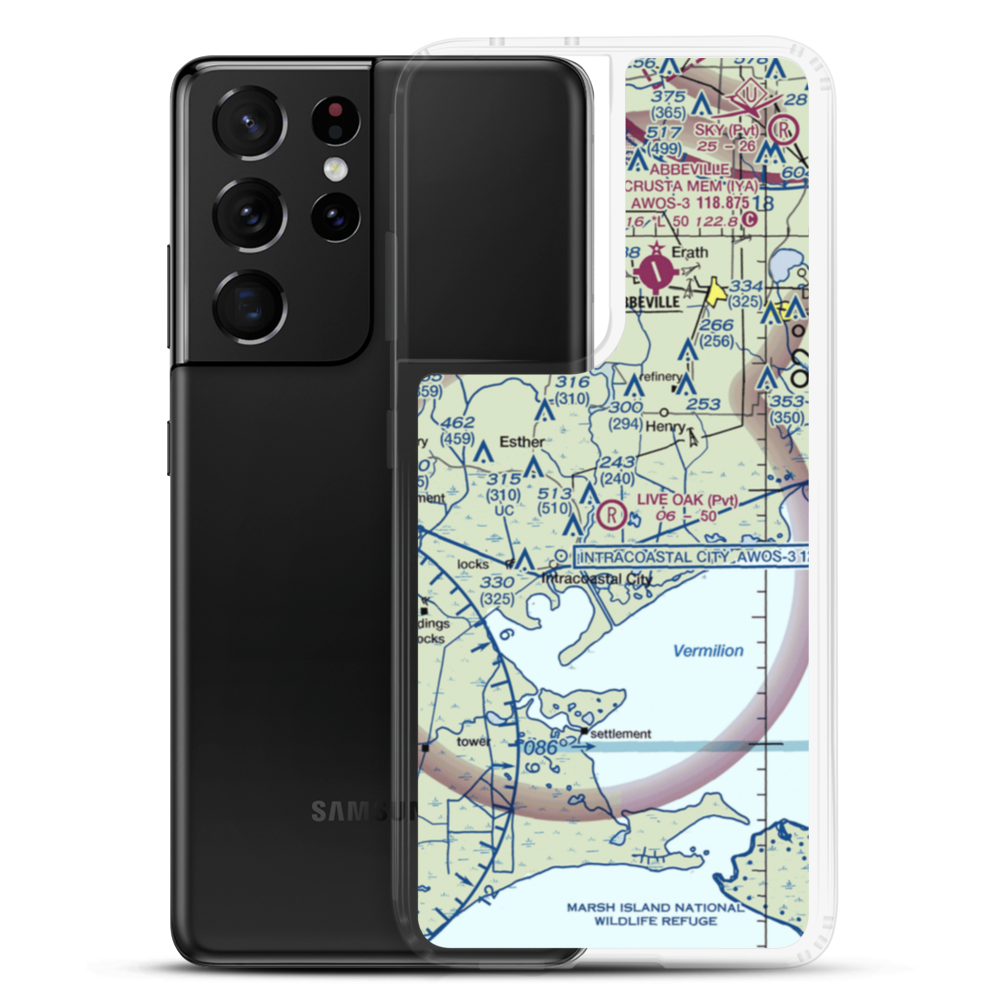 Live Oak Landing Strip (LA60) VFR Sectional Samsung Case Samsung Galaxy S21 Ultra model shown