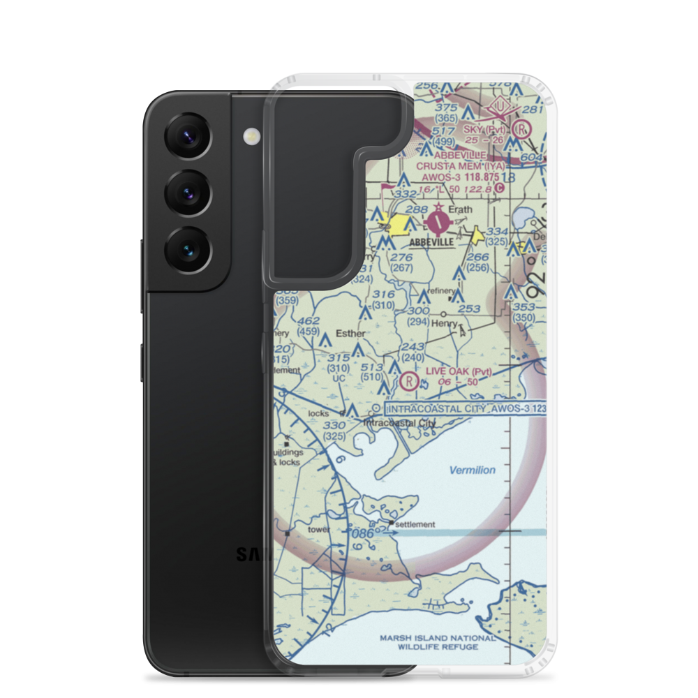 Live Oak Landing Strip (LA60) VFR Sectional Samsung Case Samsung Galaxy S22 model shown