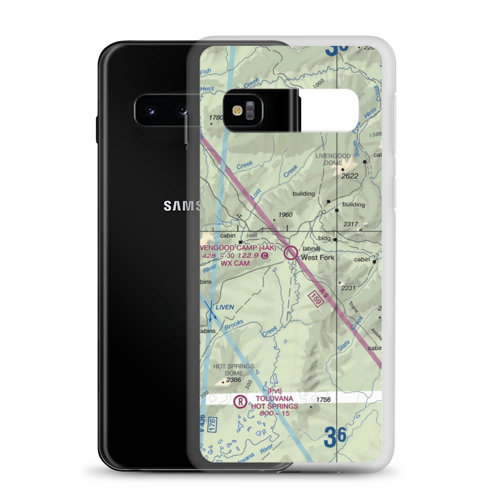 Livengood Camp Airport (4AK) VFR Sectional Samsung Case Samsung Galaxy S10 model shown