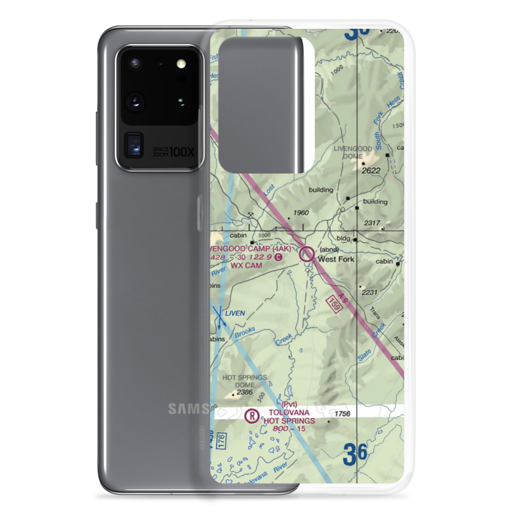 Livengood Camp Airport (4AK) VFR Sectional Samsung Case Samsung Galaxy S20 Ultra model shown
