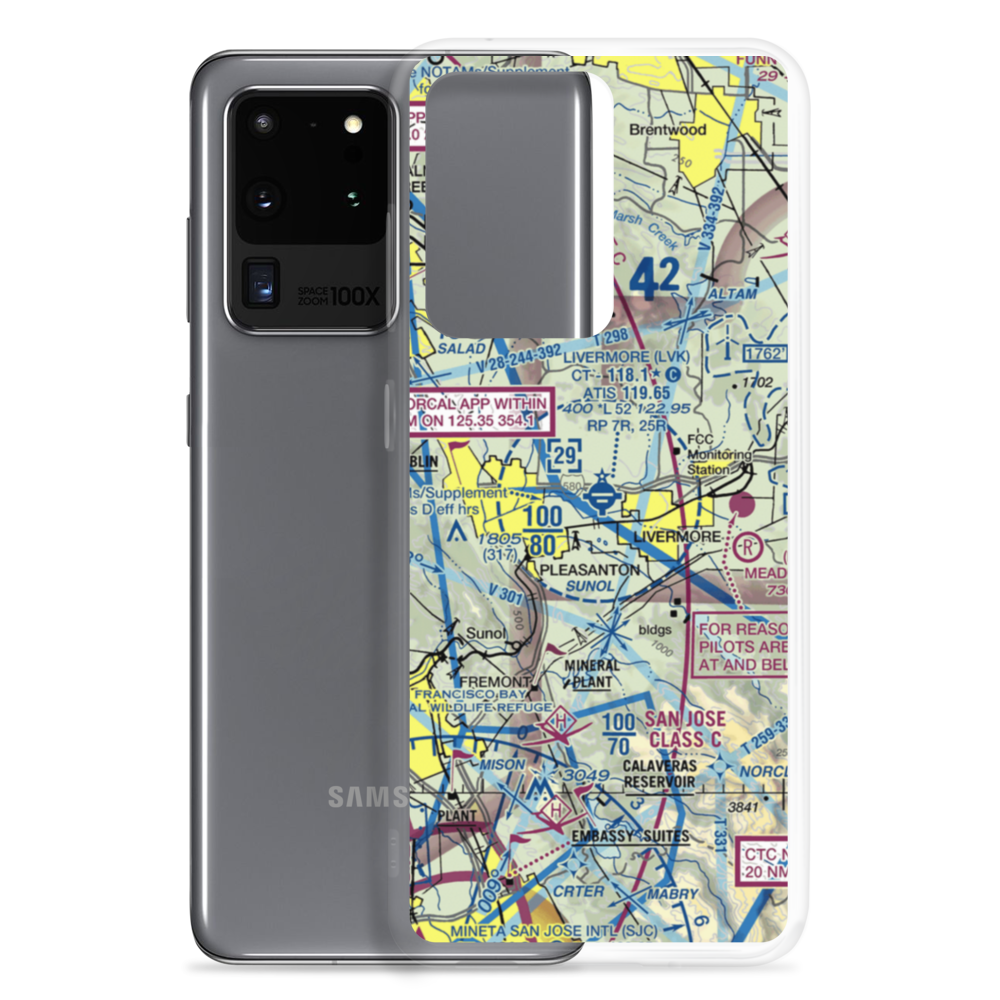 Livermore Municipal Airport (LVK) VFR Sectional Samsung Case Samsung Galaxy S20 Ultra model shown