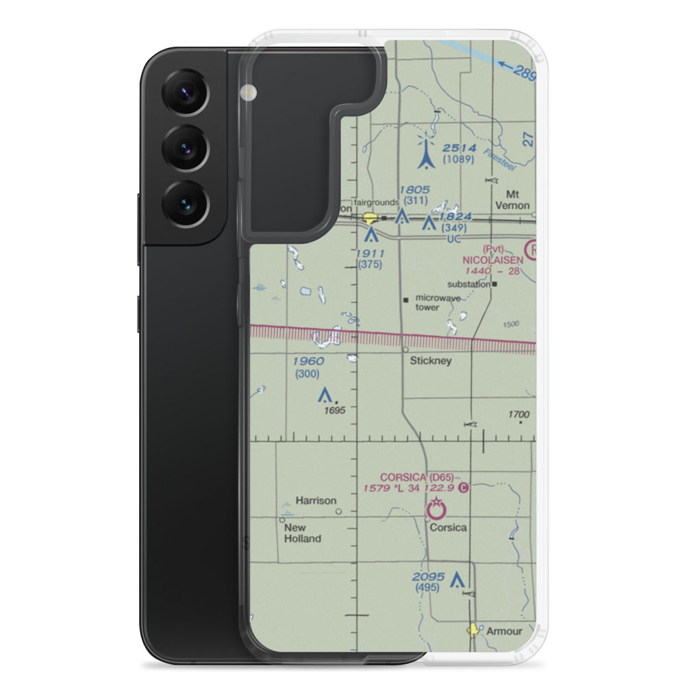 Livingston Airport (SD75) VFR Sectional Samsung Case Samsung Galaxy S22 Plus model shown