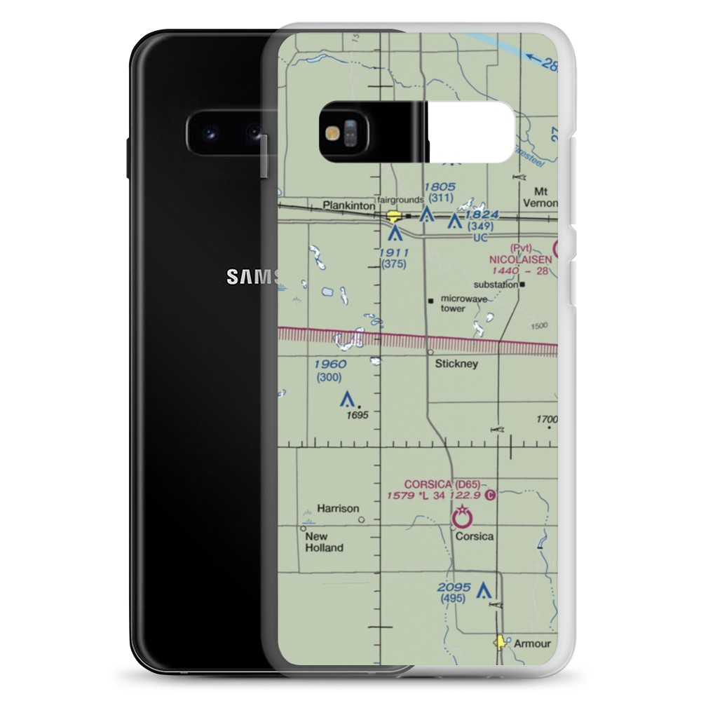Livingston Airport (SD75) VFR Sectional Samsung Case Samsung Galaxy S10+ model shown