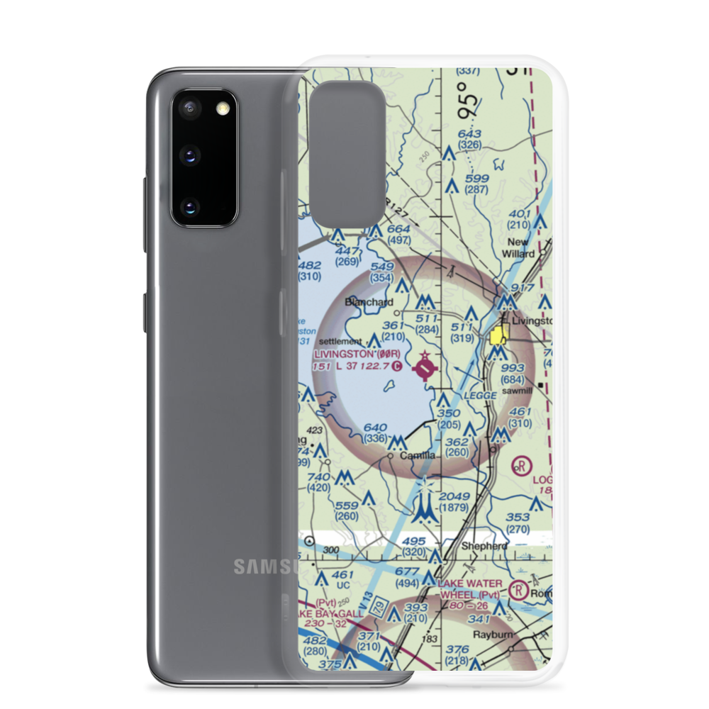 Livingston Municipal Airport (00R) VFR Sectional Samsung Case Samsung Galaxy S20 model shown