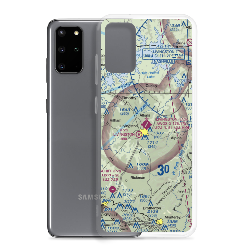 Livingston Municipal Airport (8A3) VFR Sectional Samsung Case Samsung Galaxy S20 Plus model shown