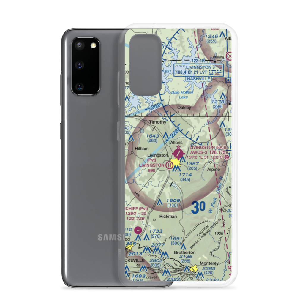 Livingston Municipal Airport (8A3) VFR Sectional Samsung Case Samsung Galaxy S20 model shown
