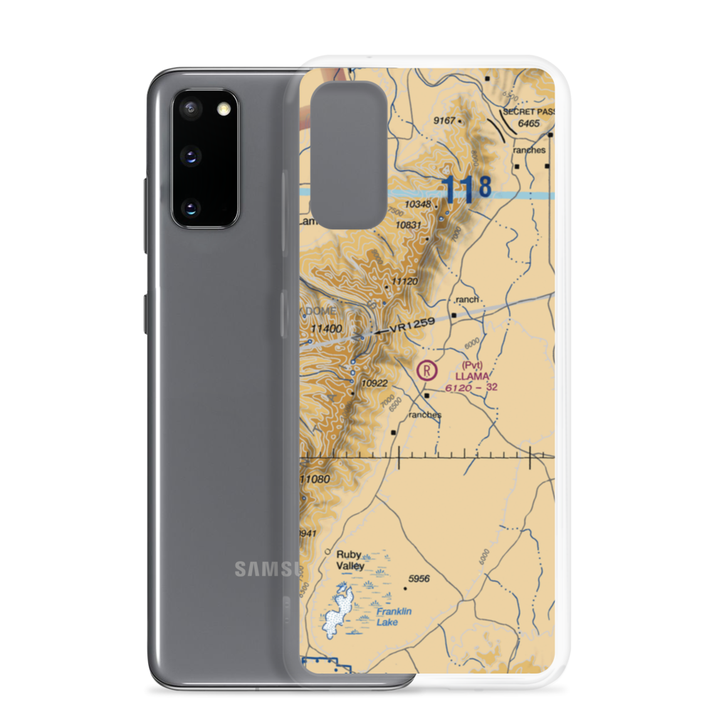 Llama Ranch Airport (03NV) VFR Sectional Samsung Case Samsung Galaxy S20 model shown