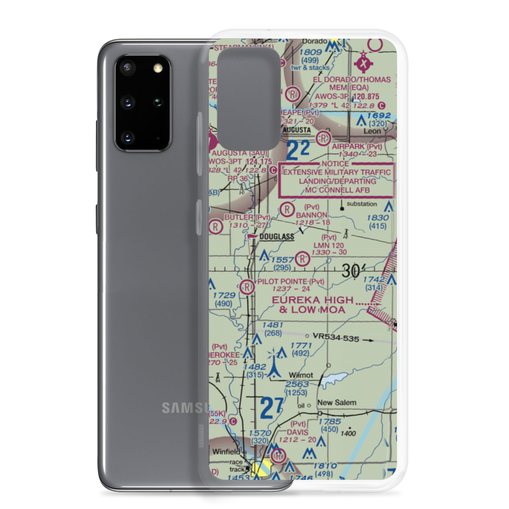 Lmn 120 Airport (0KS9) VFR Sectional Samsung Case Samsung Galaxy S20 Plus model shown