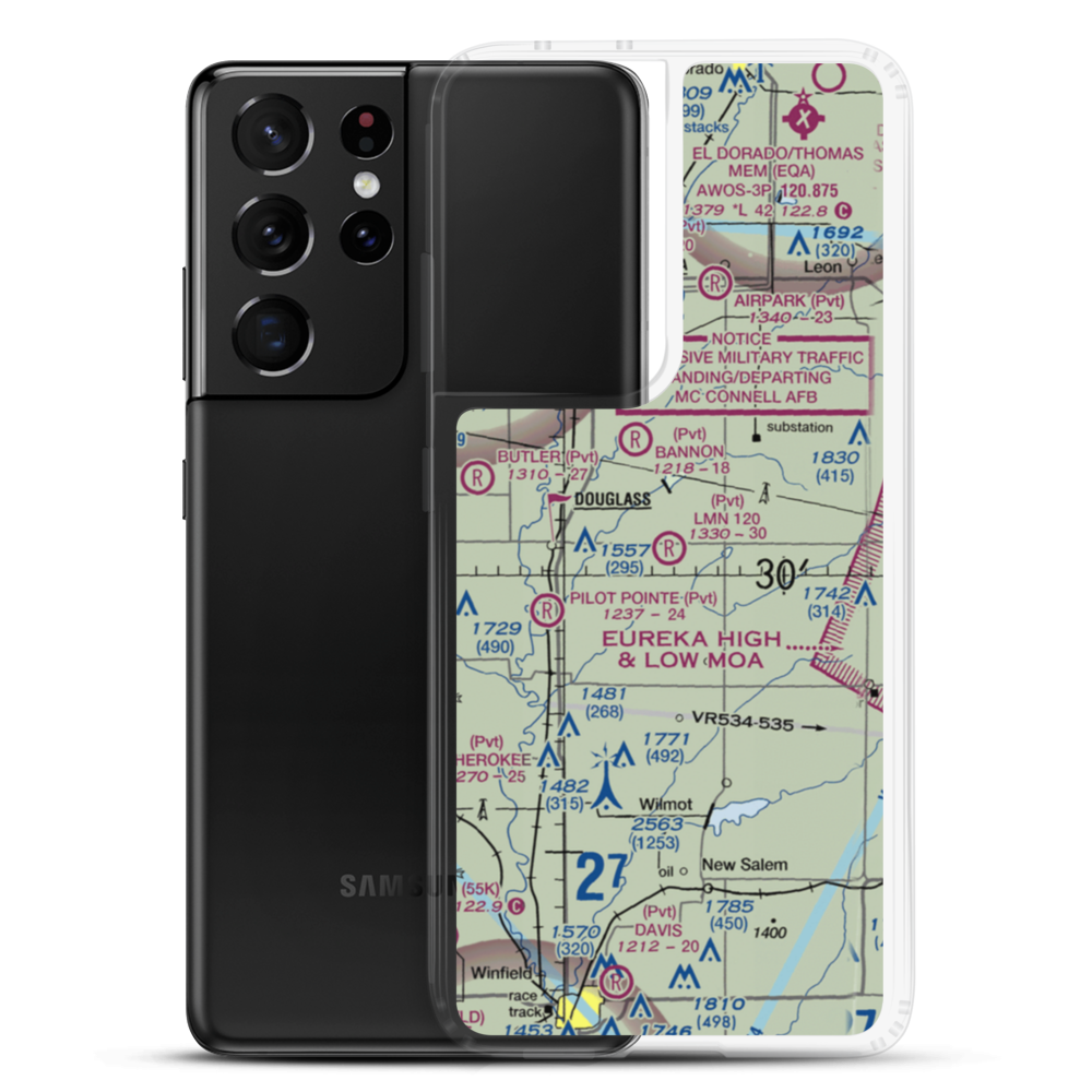 Lmn 120 Airport (0KS9) VFR Sectional Samsung Case Samsung Galaxy S21 Ultra model shown
