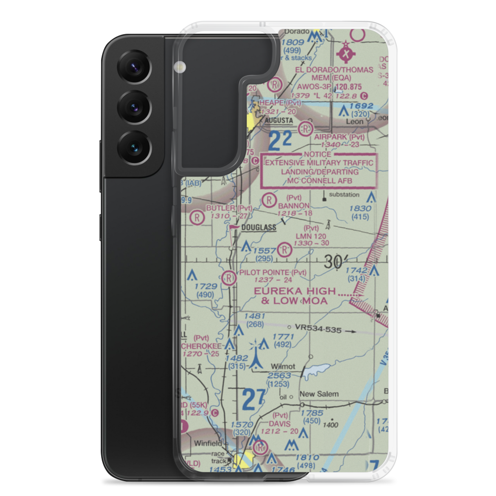 Lmn 120 Airport (0KS9) VFR Sectional Samsung Case Samsung Galaxy S22 Plus model shown