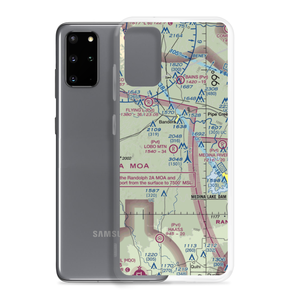 Lobo Mountain Ranch Airport (TE21) VFR Sectional Samsung Case Samsung Galaxy S20 Plus model shown