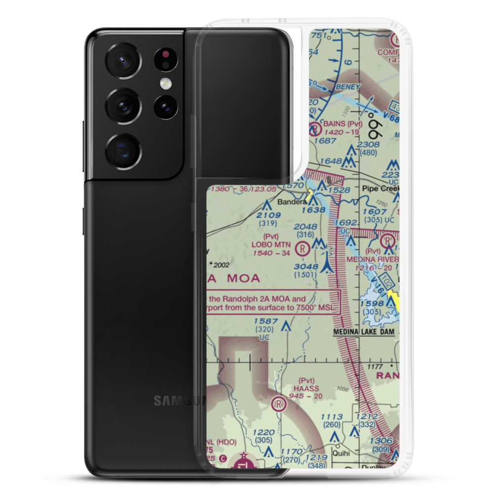 Lobo Mountain Ranch Airport (TE21) VFR Sectional Samsung Case Samsung Galaxy S21 Ultra model shown