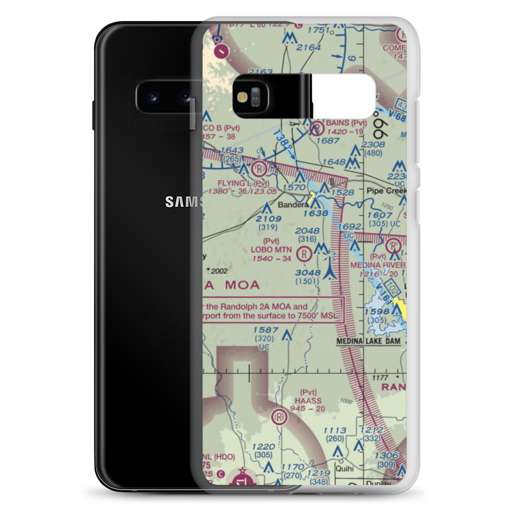 Lobo Mountain Ranch Airport (TE21) VFR Sectional Samsung Case Samsung Galaxy S10+ model shown