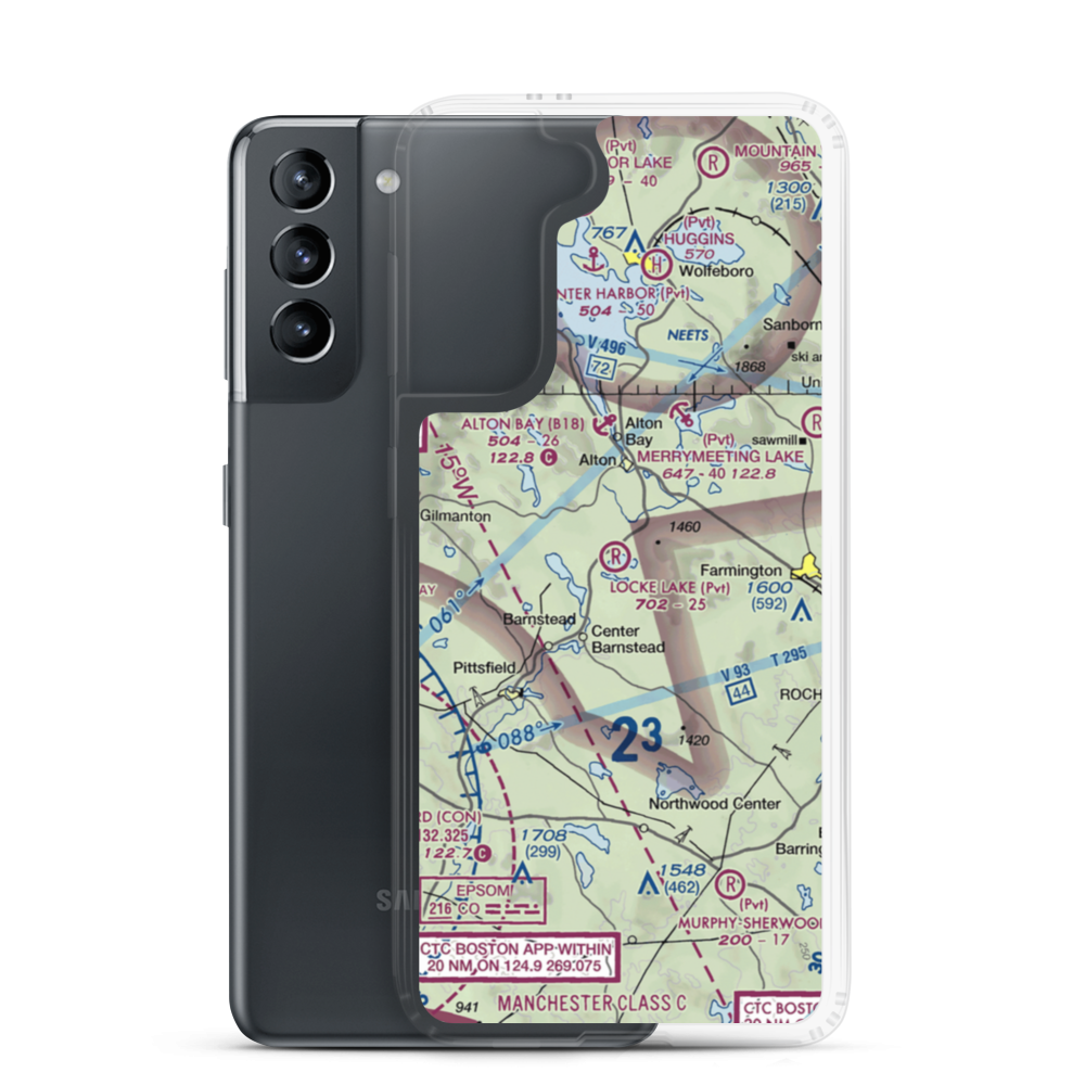 Locke Lake Airport (NH15) VFR Sectional Samsung Case Samsung Galaxy S21 model shown