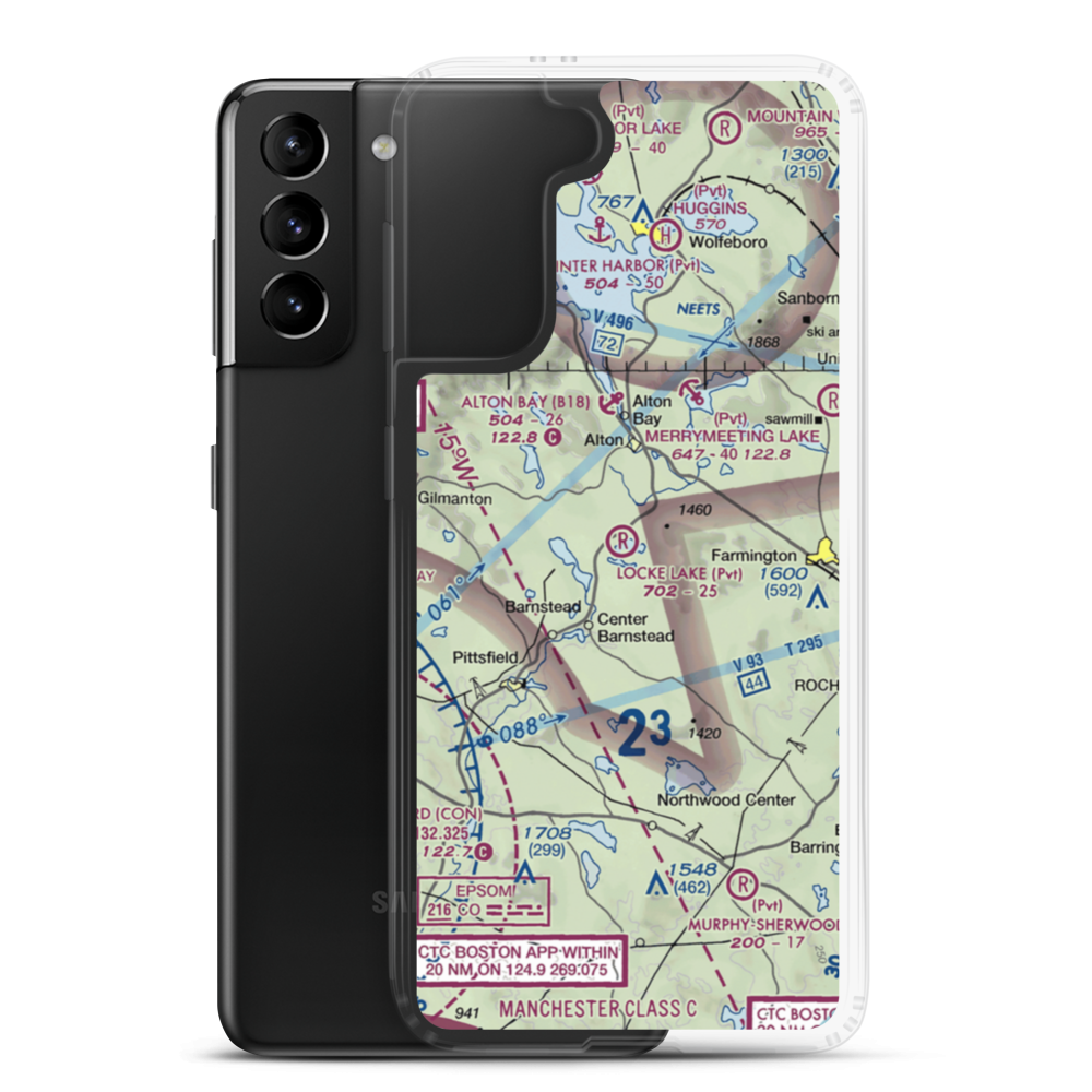 Locke Lake Airport (NH15) VFR Sectional Samsung Case Samsung Galaxy S21 Plus model shown