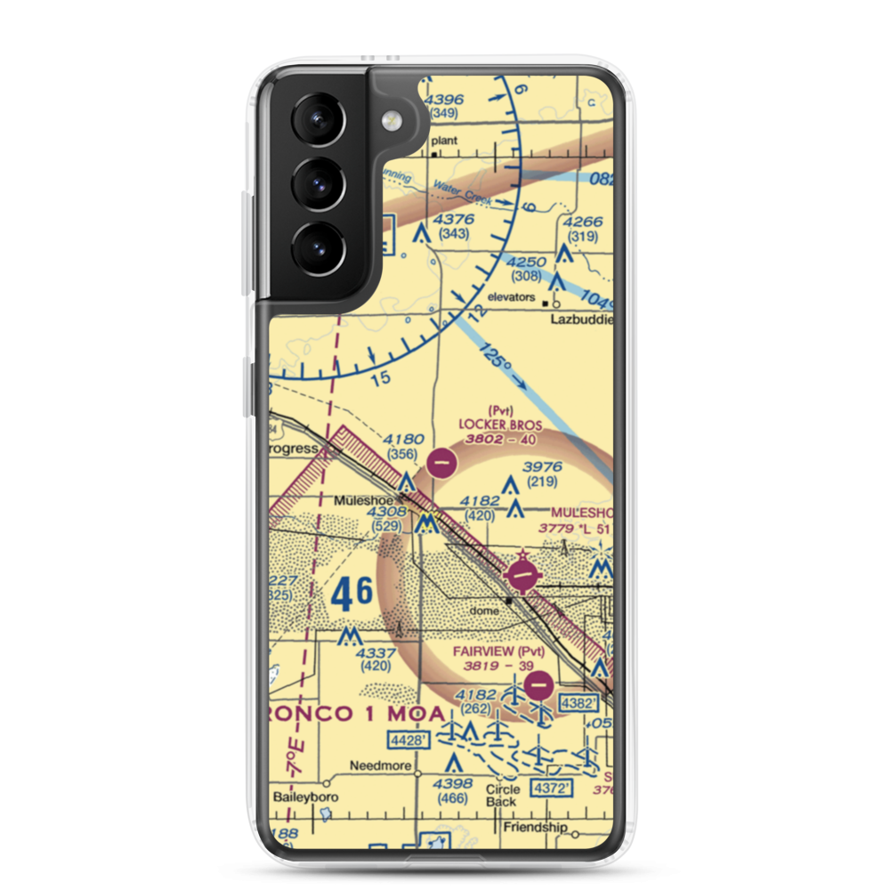 Locker Brothers Airport (1TE0) VFR Sectional Samsung Case Samsung Galaxy S21 Plus model shown