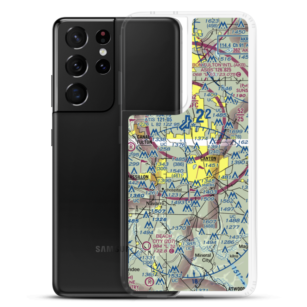 Lockeridge Airport (OI58) VFR Sectional Samsung Case Samsung Galaxy S21 Ultra model shown