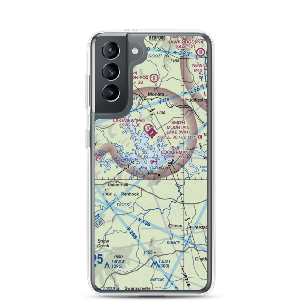 Lockerman Seaplane Base (VA48) VFR Sectional Samsung Case Samsung Galaxy S21 model shown