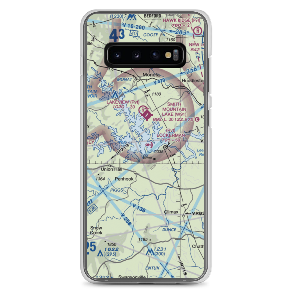 Lockerman Seaplane Base (VA48) VFR Sectional Samsung Case Samsung Galaxy S10+ model shown