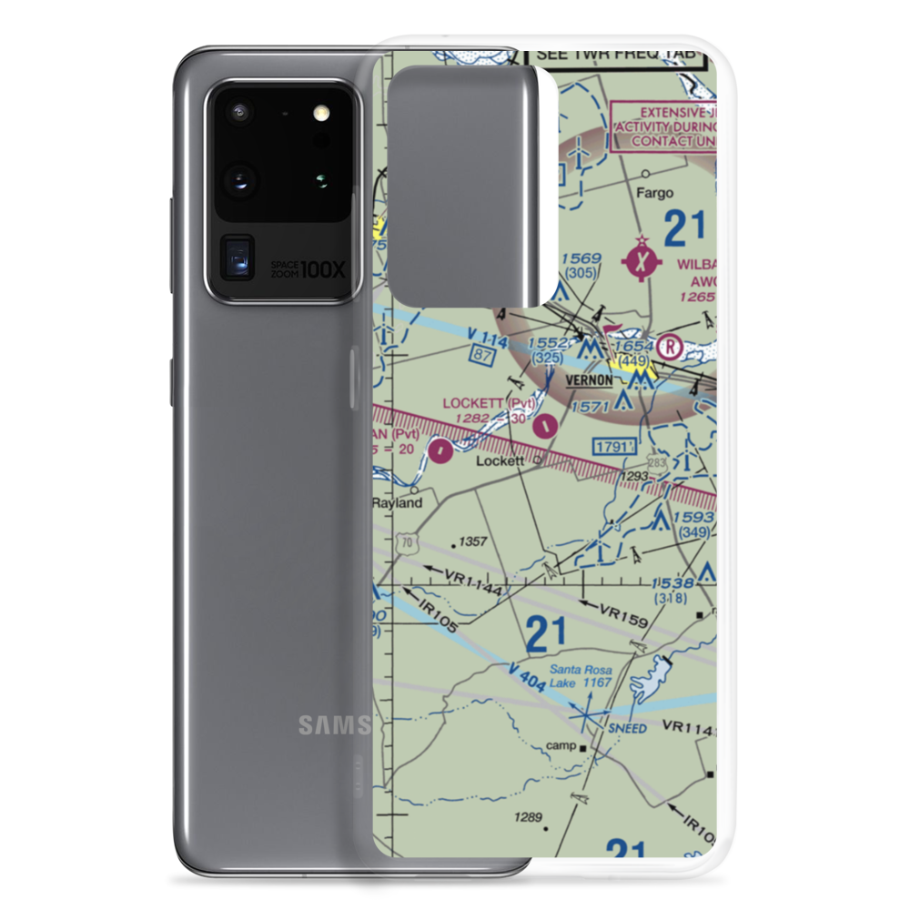 Lockett Airport (29TX) VFR Sectional Samsung Case Samsung Galaxy S20 Ultra model shown