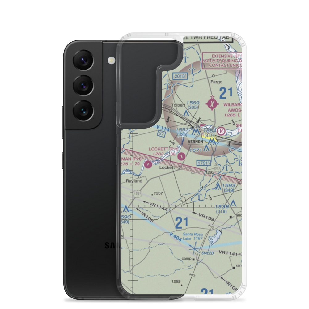 Lockett Airport (29TX) VFR Sectional Samsung Case Samsung Galaxy S22 model shown