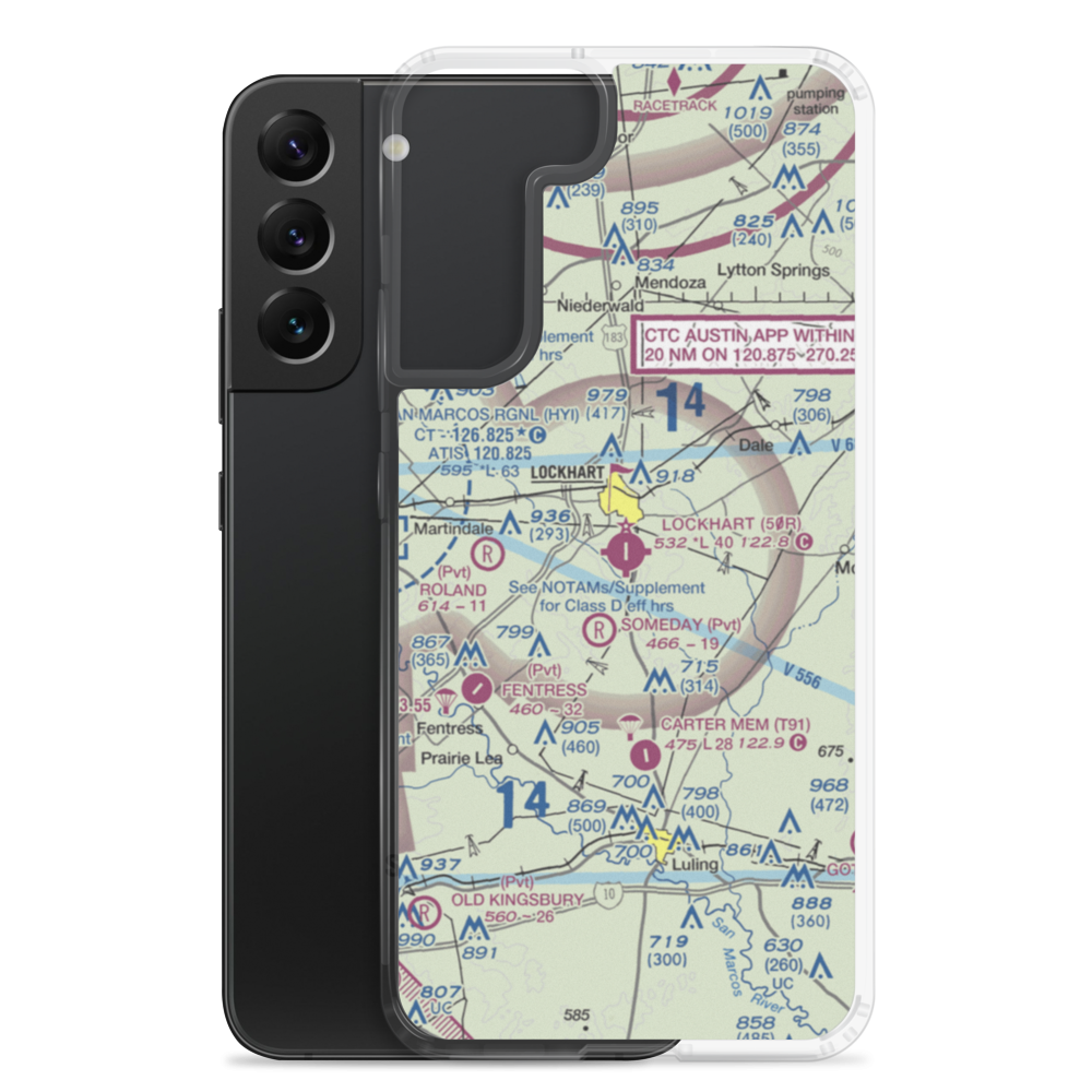 Lockhart Municipal Airport (50R) VFR Sectional Samsung Case Samsung Galaxy S22 Plus model shown