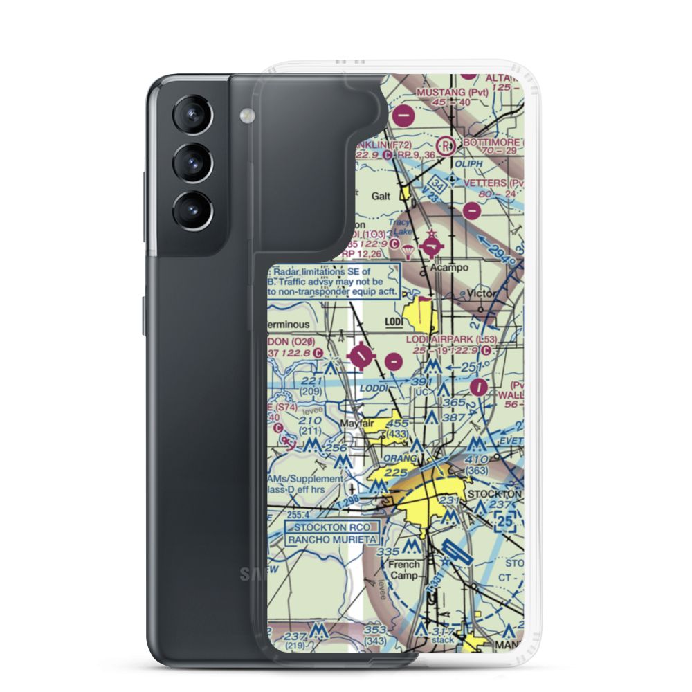 Lodi Airpark (L53) VFR Sectional Samsung Case Samsung Galaxy S21 model shown