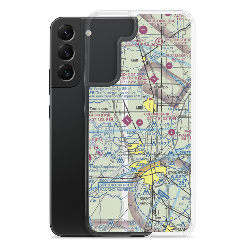 Lodi Airpark (L53) VFR Sectional Samsung Case Samsung Galaxy S22 Plus model shown