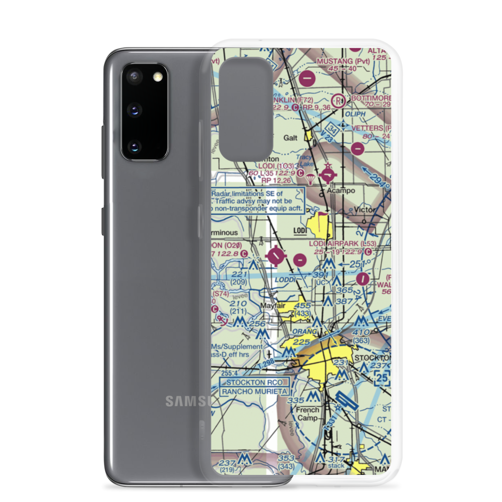Lodi Airpark (L53) VFR Sectional Samsung Case Samsung Galaxy S20 model shown