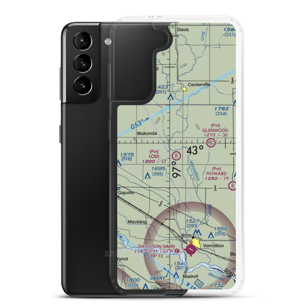 Lodi Airport (0SD1) VFR Sectional Samsung Case Samsung Galaxy S21 Plus model shown
