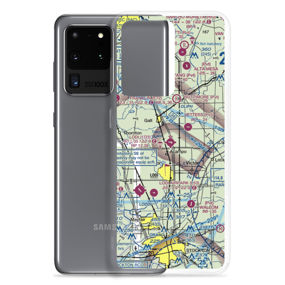 Lodi Airport (1O3) VFR Sectional Samsung Case Samsung Galaxy S20 Ultra model shown