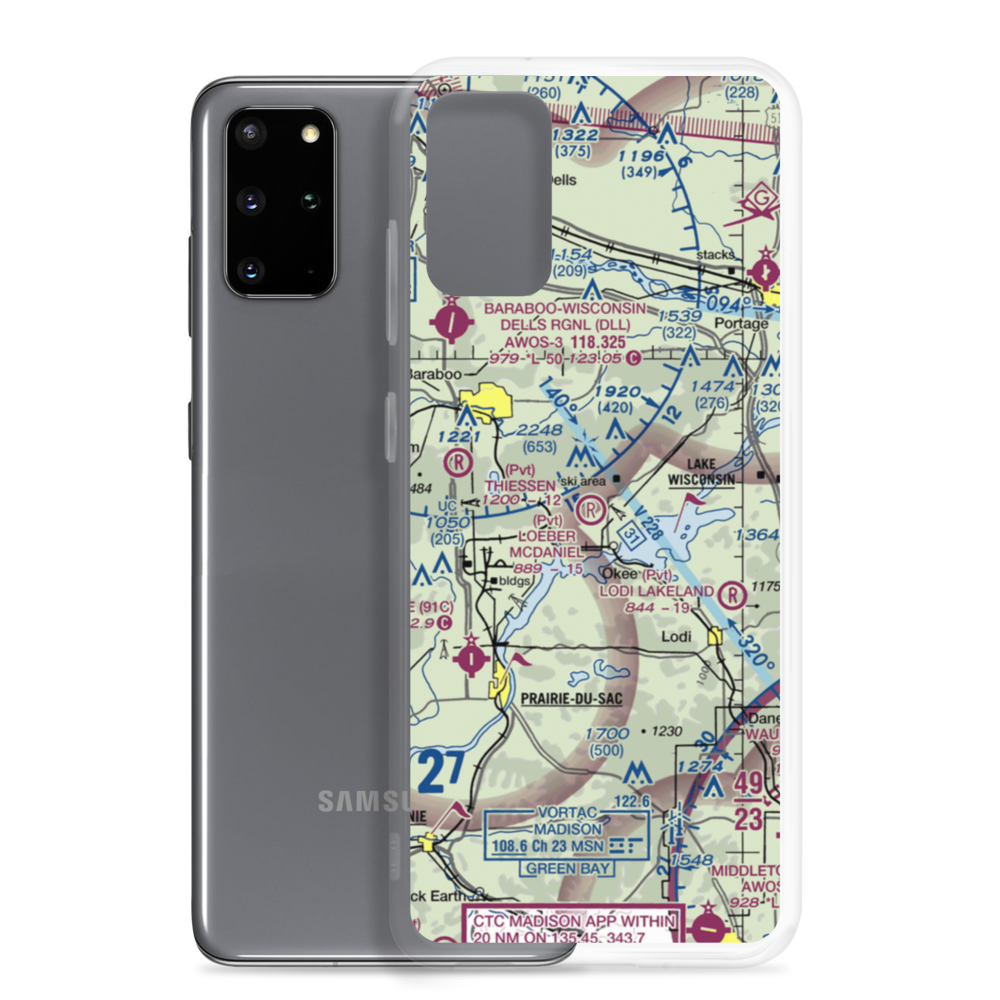 Loeber McDaniel Field (WI50) VFR Sectional Samsung Case Samsung Galaxy S20 Plus model shown