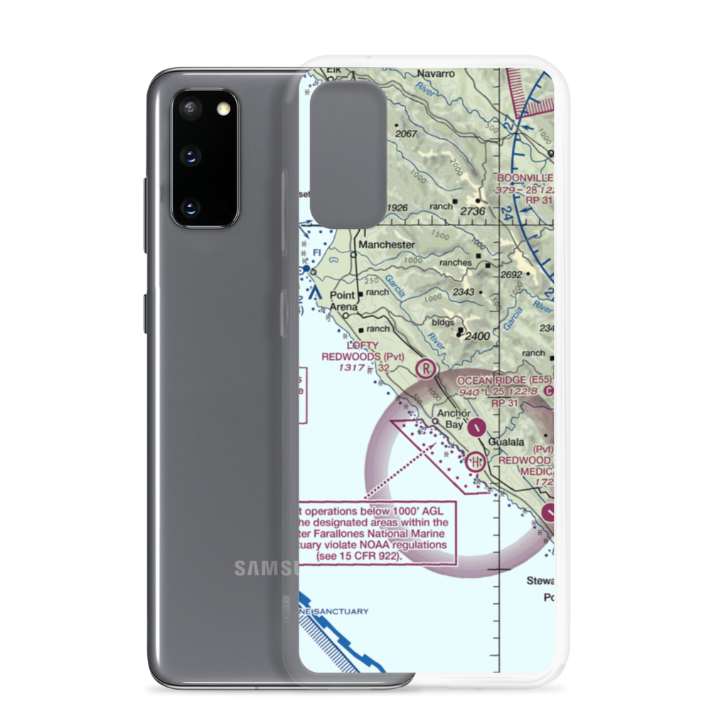 Lofty Redwoods Airport (53CL) VFR Sectional Samsung Case Samsung Galaxy S20 model shown
