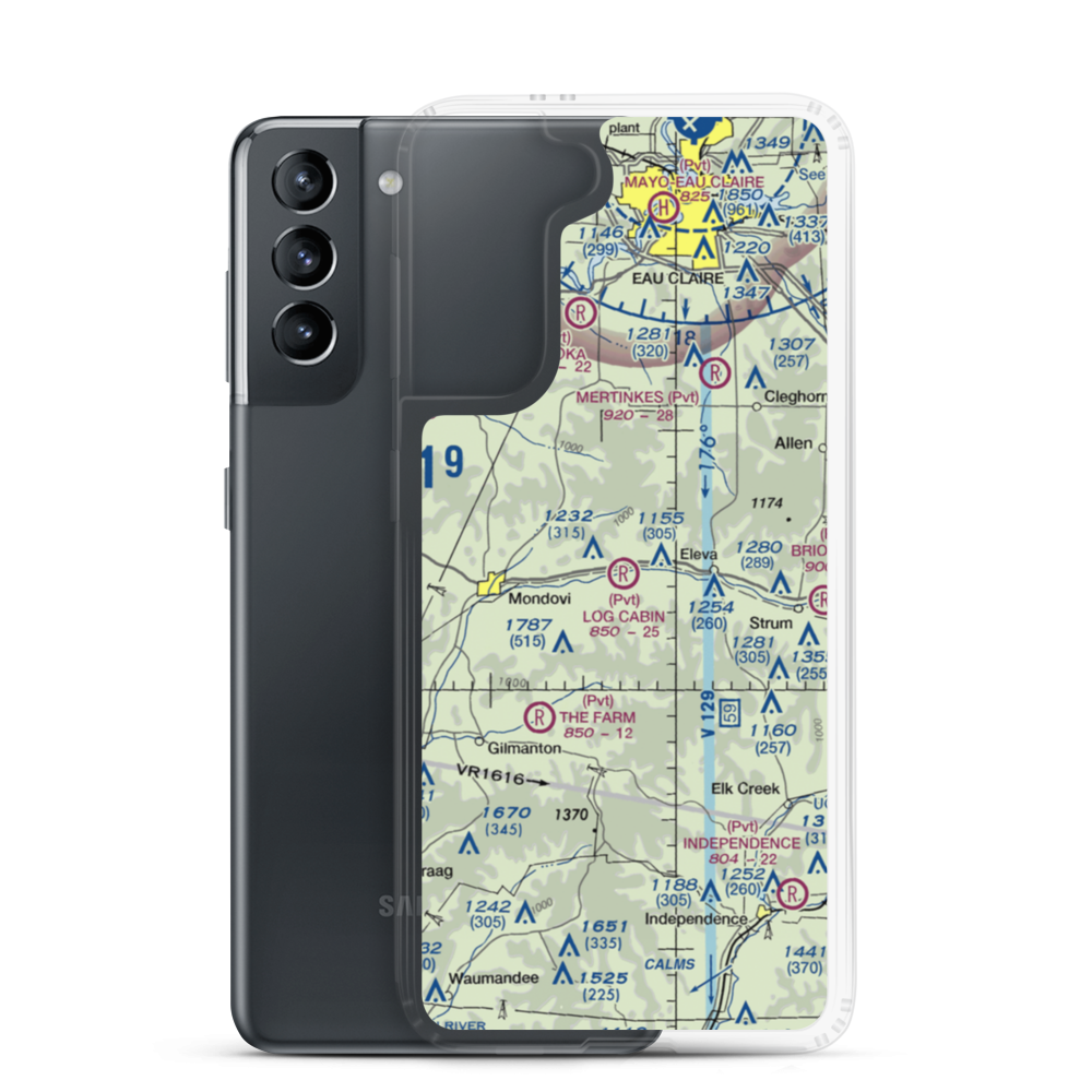 Log Cabin Airport (WS69) VFR Sectional Samsung Case Samsung Galaxy S21 model shown