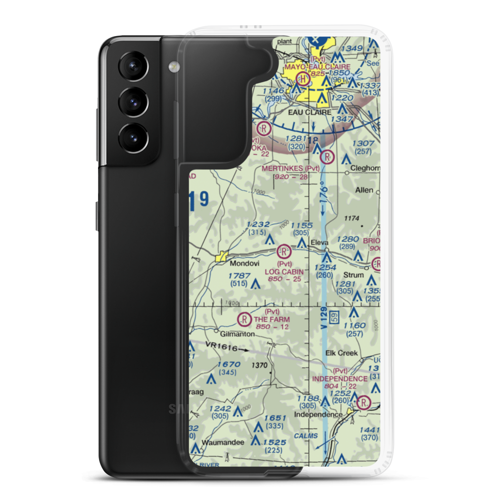 Log Cabin Airport (WS69) VFR Sectional Samsung Case Samsung Galaxy S21 Plus model shown